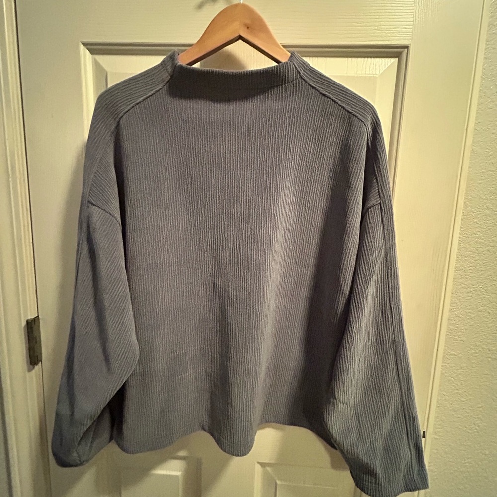 Madewell Women’s Jacquard Striped Funnelneck Top